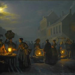 A market at night